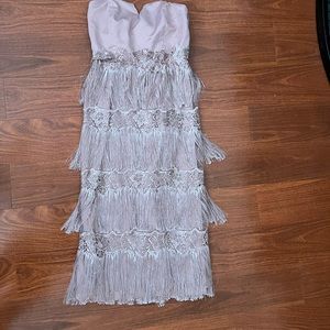 Blush pink fringe dress